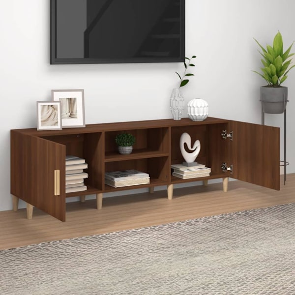 vidaXL Tv-bänk brun ek 150x30x50 cm konstruerat trä Brun