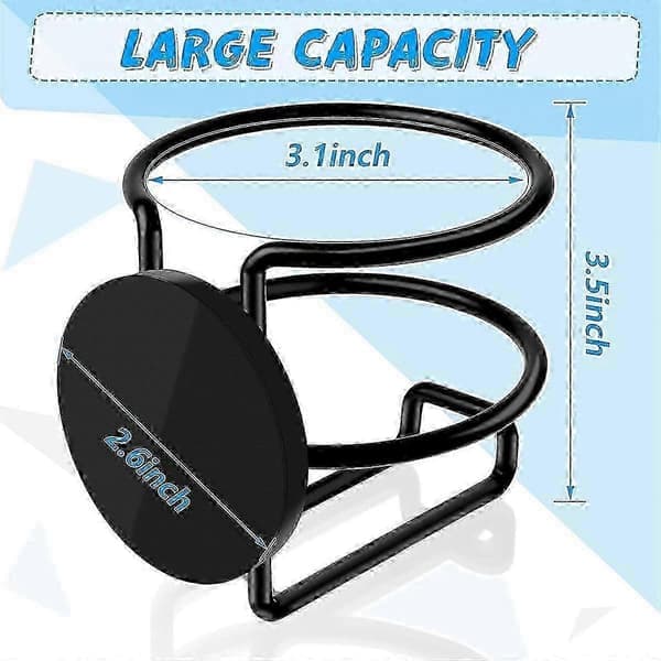 Strong Magnetic Cup Holder, Full Coverage Anti-Drop Drink Holder, Horizontal or Vertical Mounting on Metal 2-pack