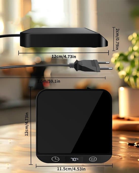Coasters - Heated Coasters - Mug Holders - With 5 Temperature Settings - Automatic Shut-off - Suitable for Milk - Tea and Hot Chocolate
