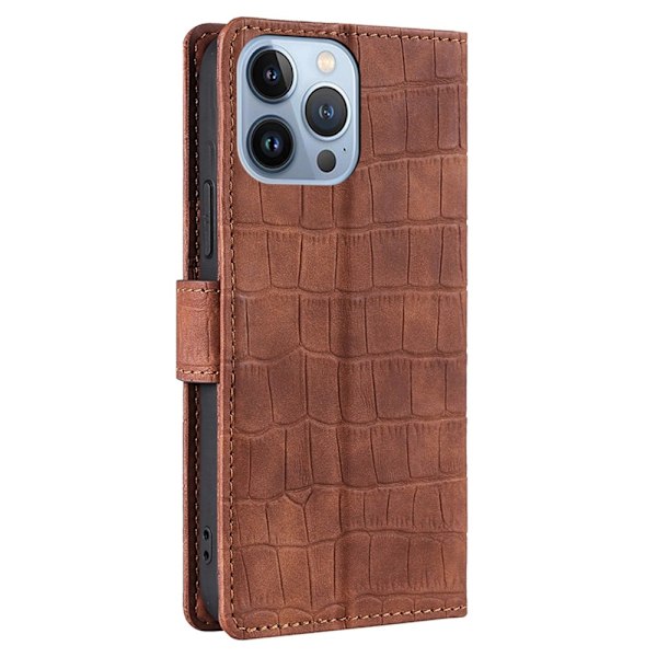 iPhone 14 Pro Fodral Krokodilmönster Brun
