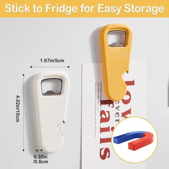 3-in-1 Magnetic Bottle Opener - Powerful Magnet - Multifunctional Bottle Opener - Suitable for Refrigerators and RVs - Easy to Store