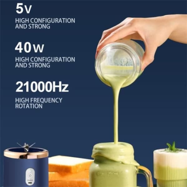 Juicer, fruktpresse, bærbar sitruspresse - 6 blader - USB-lading - Rosa
