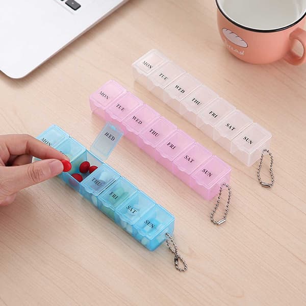 Doseringsboks Doserer Pilleboks - Dosett Ukeboks transparent