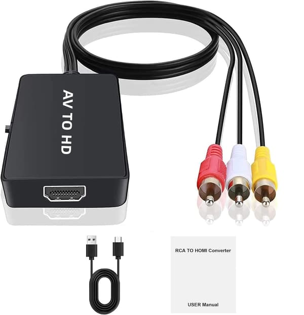 AV til HDMI HD-videoadapter, RCA til HDMI-omformer, kompositt støtter 1080p AV male head