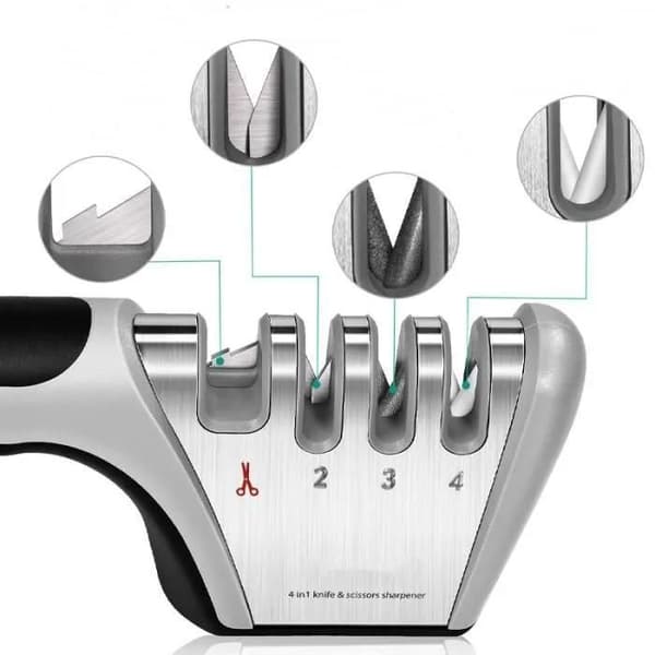 4-i-1 Knivsliper - Wolframkarbid - Diamant - Keramikk - Multifunksjonell Wolframkarbidsliper