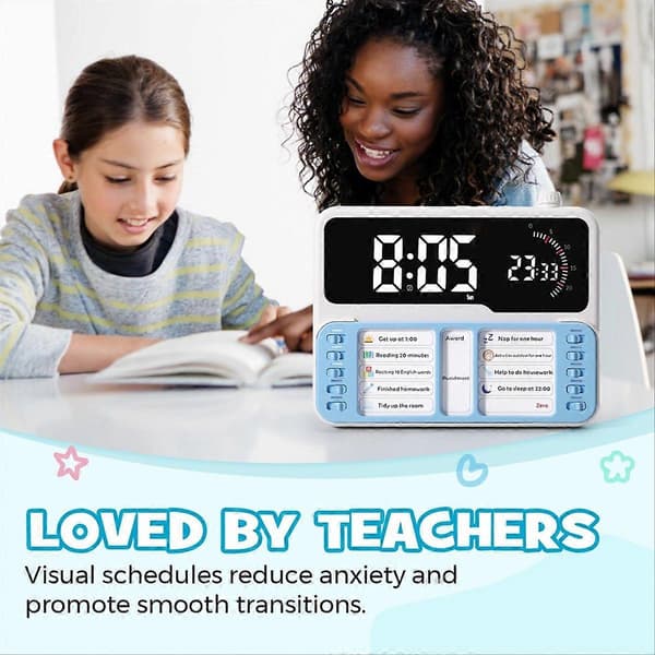 Visual Timer for Kids - Autism & ADHD Time Management Tool with Digital Alarm, Task Planning Bo