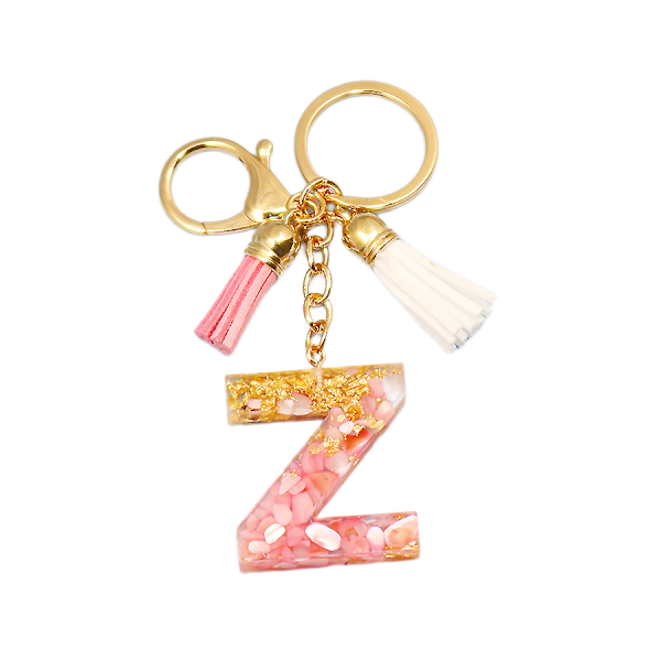 Söt initial nyckelring A-Z bokstav glittrande glitter nyckelring P Z Z