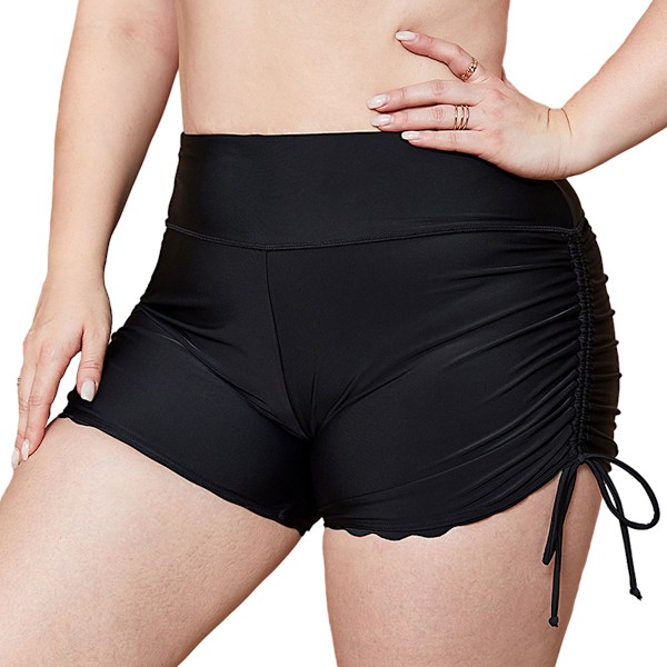 Womens Plus Size Badbyxor Högmidjade Badshorts Boyleg Badbyxor