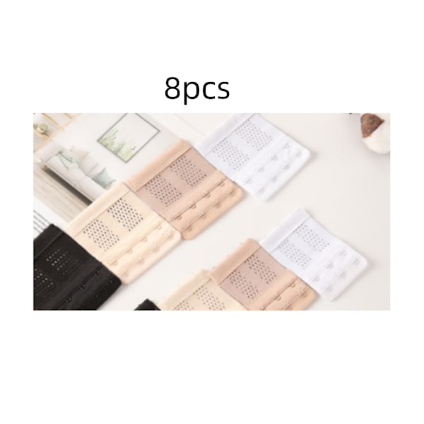 Paket med 8 bh-förlängare, elastisk bh-förlängare, 3 krokar, 3 rader bh-förlängare, stretch underkläder förlängningsspä, lämplig för