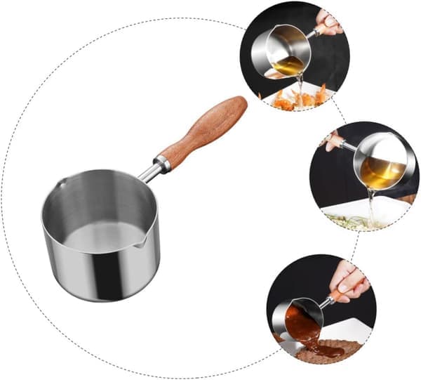 Mini Varmer Rustfrit Stål Gryde Dampkoger Lysfremstillingsgryde Chokoladesmeltningsolie til Madlavning 500ml