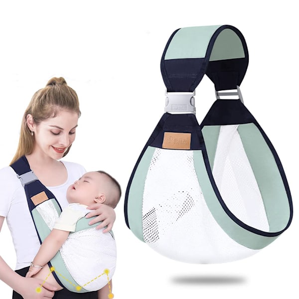 Tyuodna Andningsbar Babysele, Justerbar Baby Carrier Wrap, Snabbtorkande, Mesh-tyg, Tjocka Axelremmar, Baby Carrier Nyfödd från födseln för