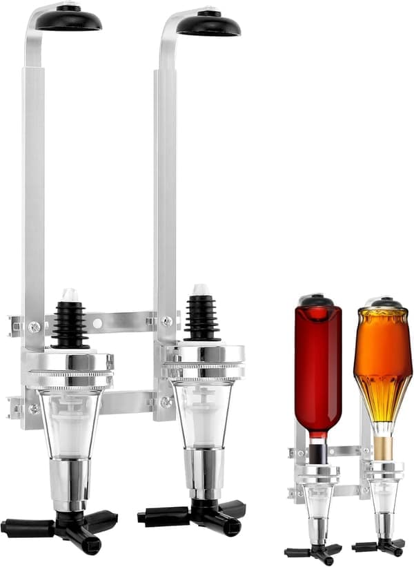 Väggmonterad alkoholdispenser - Aluminiumlegering - 2 munstycken - Lätt att installera