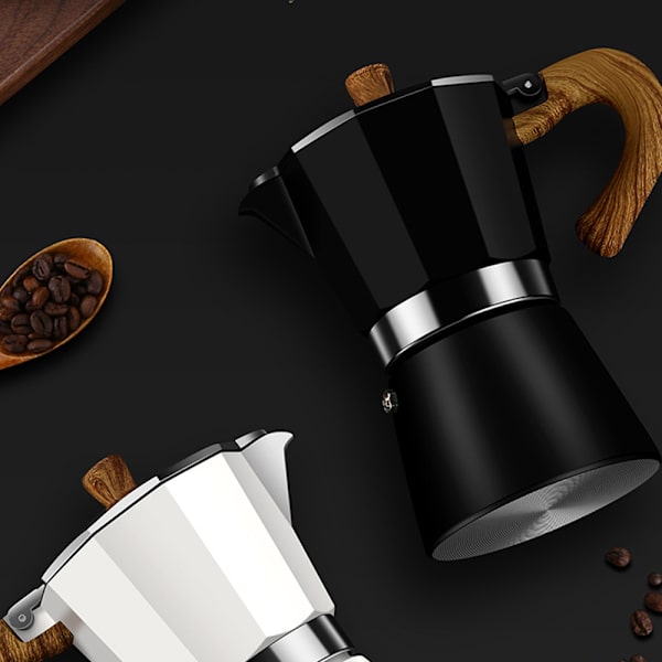 Klassisk espressobryggare för spishäll för starkt espresso med god smak, italiensk stil aluminium espressomokanna, kubansk och grekisk kaffebryggare, moka