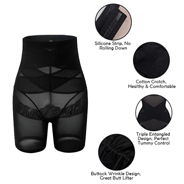 Tummy Control Body Shaper Shorts - Hög midja lår smalare trosor Shapewear