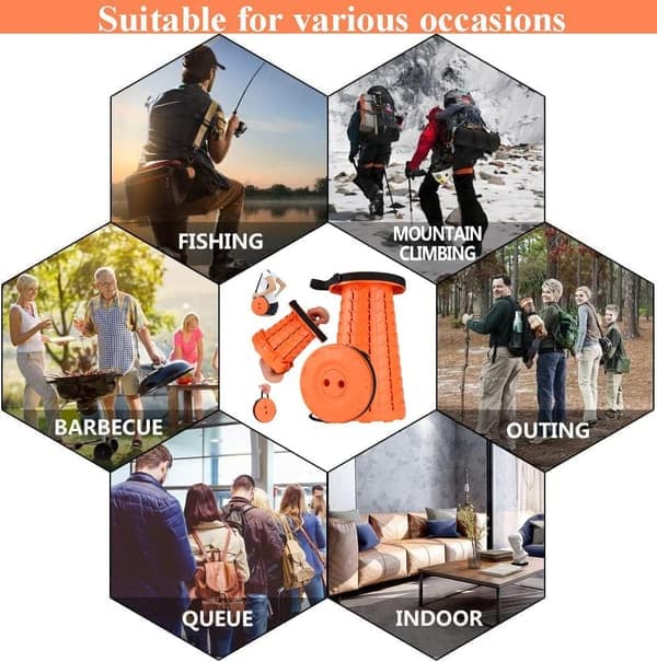 Upgraded Folding Stool, 400 lbs Max Weight, Lightweight but Sturdy, Portable Retractable Collapsible Telescopic Folding Camping Stool for Adults Outdoor