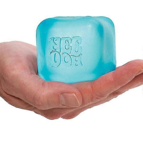 Schylling Nice Cube NeeDoh Stressball - Sensorisk leke, angst- og stresslindring, (blå)