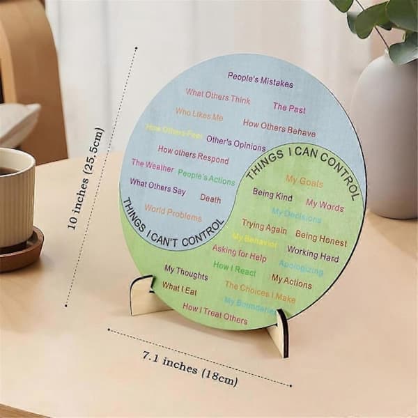 Emotion Wheel Therapy Office Desk Decor 10 Inch Double-Sided Emotion Chart Feeling List Guide