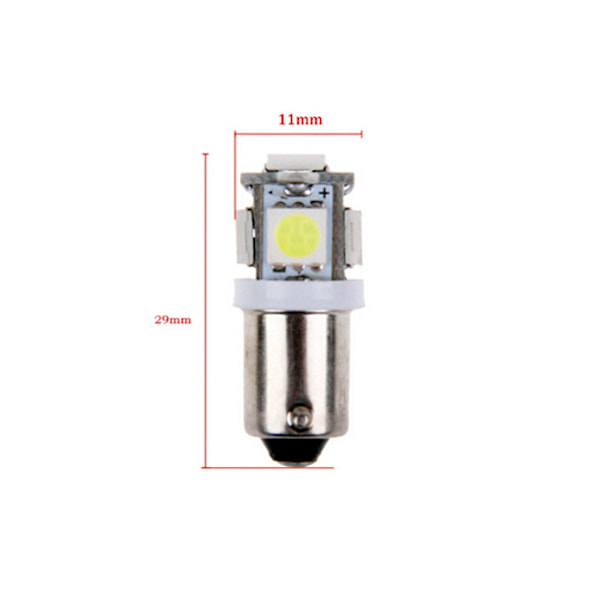 BA9S Led med 5st SMD5050 chip 2-pack T4W styling SilverGrey Röda 2-pack