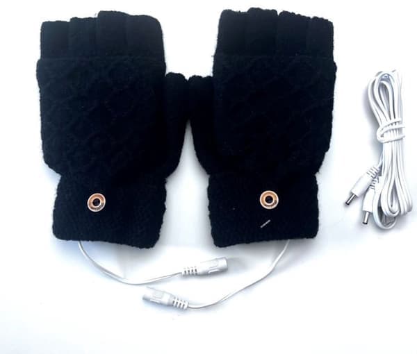 USB-uppvärmda handskar - Uppvärmda handskar för män och kvinnor - Svart
