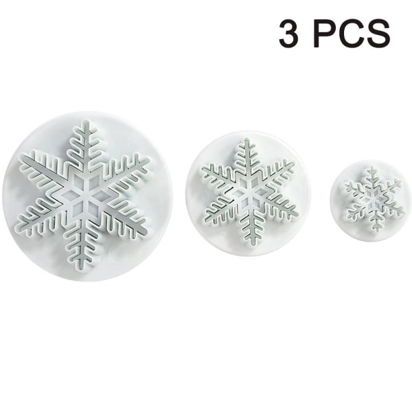 6PCS Snöflinga Kakformar Dekorera Fondant Präglingsverktyg Snöflinga Plunger Kakskärare