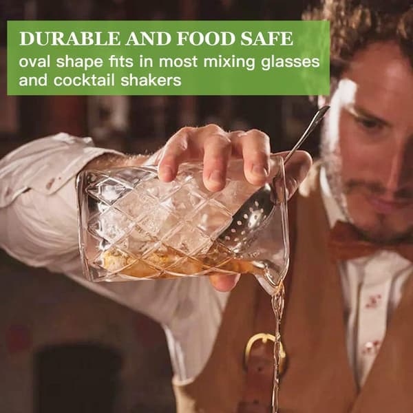 Julepsil i rustfrit stål, 4-pak cocktailsi-ske til drinks, hjem, køkken, bar