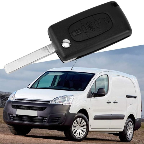 Ersättningsskal för Peugeot Partner nyckelbricka, 3 knappars bilfjärrkontroll skyddande skal för Citroen Berlingo eller DISPATCH, Peugeot Partner
