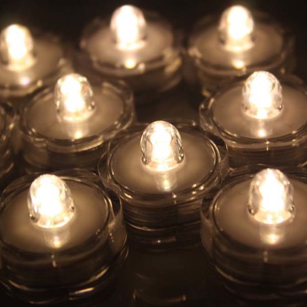 12x LED vattentäta nedsänkbara värmeljus Flamlösa värmeljus batteridrivna underljus för bröllop jul Thanksgiving Party Events Heminredning
