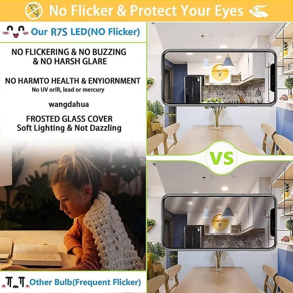 2 pcs R7s 118mm LED Bulb 30w Dimmable, Warm White 3000k, Flicker-Free