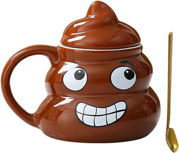 Poop Ceramic Mug Creative Coffee Mug with Spoon Suitable for Home Office Joke Suitable as Birthday Christmas Gift