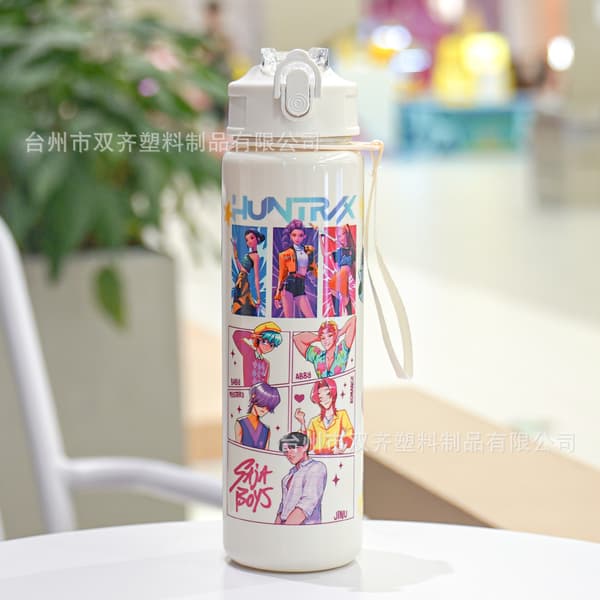 Kpop Demon Hunter Girls Vattenflaska Bärbar Utomhus Barn Sugrörsmugg 2 2 700ml