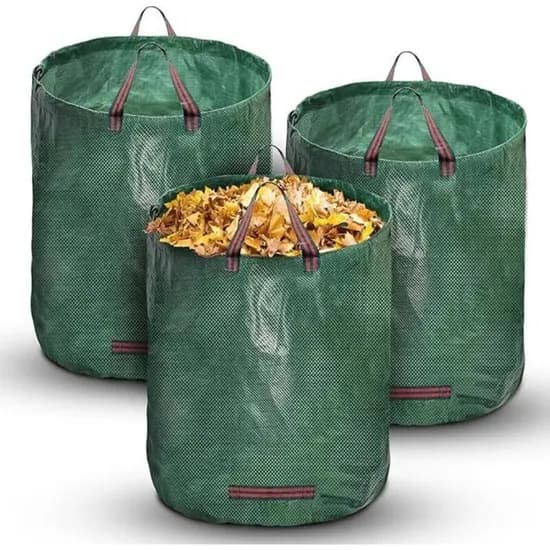 3 Trädgårdssäckar 272L PP Robusta, Tåliga Avfallssäckar