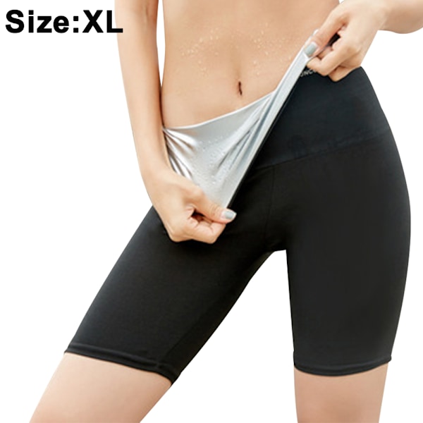 Bastu svett korta byxor heta termo leggings bastu tighta byxor kompression hög midja för gym polymer byxor träning fitness träning kropp formare
