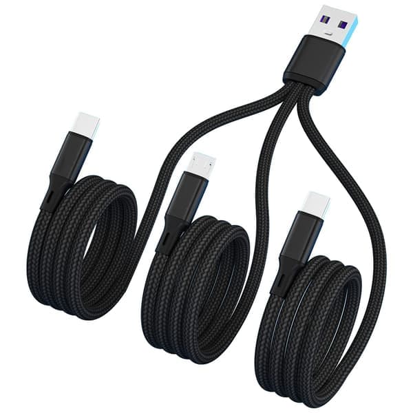 Multi USB C Splitterkabel, USB A till dubbel Type-C + Micro USB