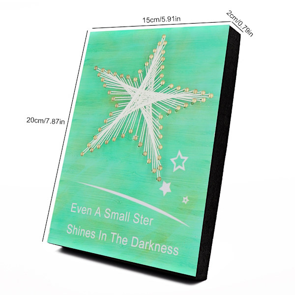 Stjärna DIY Nagel String Art Kit 3D Ritning Naglar Lindningslinjer Målning Heminredning (Grön)