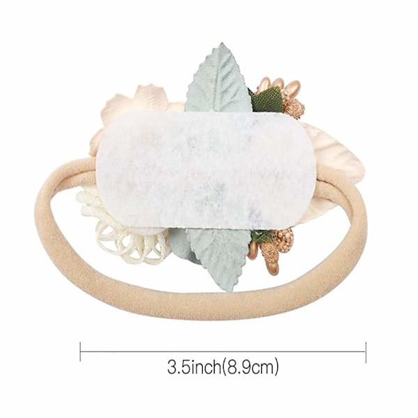 3 st Baby Girl Blomsterpannband Nylon Blommig Krona Elastisk Hårband Elastiska Baby Hårband Hårband för Nyfödd Fotografering Prop