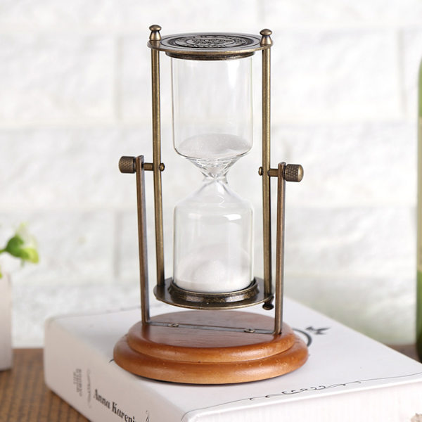 15 minuter metall roterande sandglas timer klocka timglas bordsdekoration heminredning present
