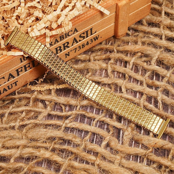 Steel Stretch Expansion Watch Band Armband Armband FAD9 gold 18mm gold 18mm