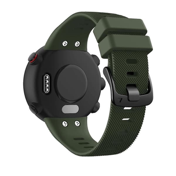 Silikonerem med sort spænde til Garmin Forerunner 45S Army Green