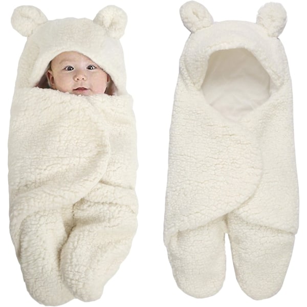Varm fleece babysovsäck med fötter för nyfödda