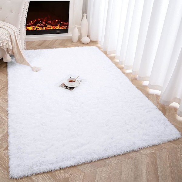 Mjuk fluffig matta för sovrum, barnrum, plyschig lurvig matta för barnkammare, lurvig matta för pojkar och flickor, sovsal, lurvig matta för vardagsrummet