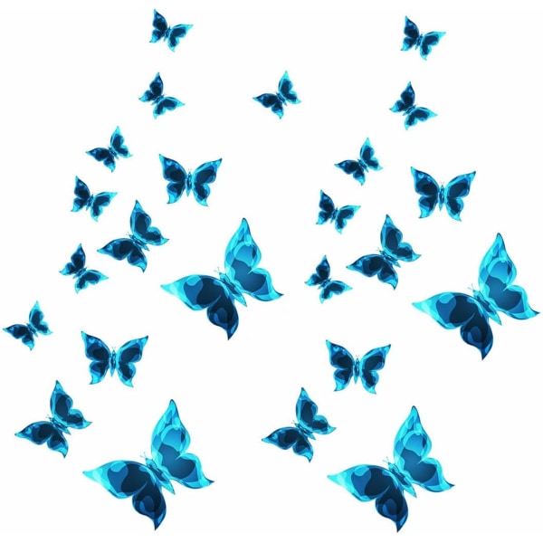 Glow Butterfly Väggdekaler Blue Luminous Butterfly Glow in The