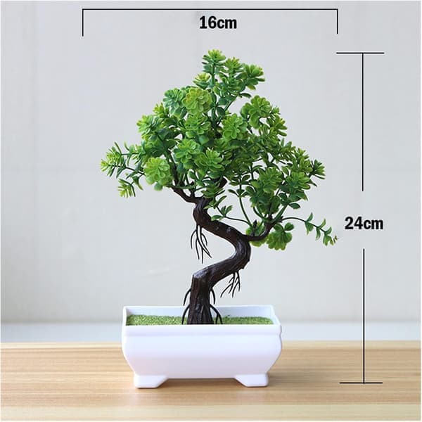 Artificial Plants Potted Grass Balls Bonsai Small Trees Home Decor Flower Decorations (Fortune Boss Green)