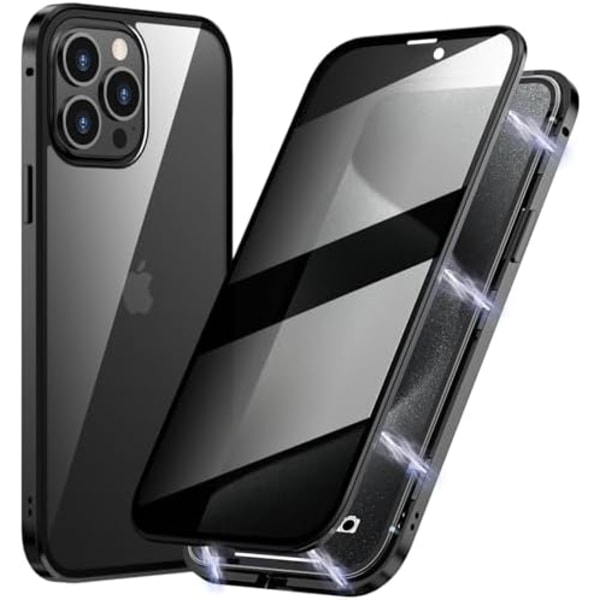 Sekretessfodral doubel för iPhone 15 plus svart svart