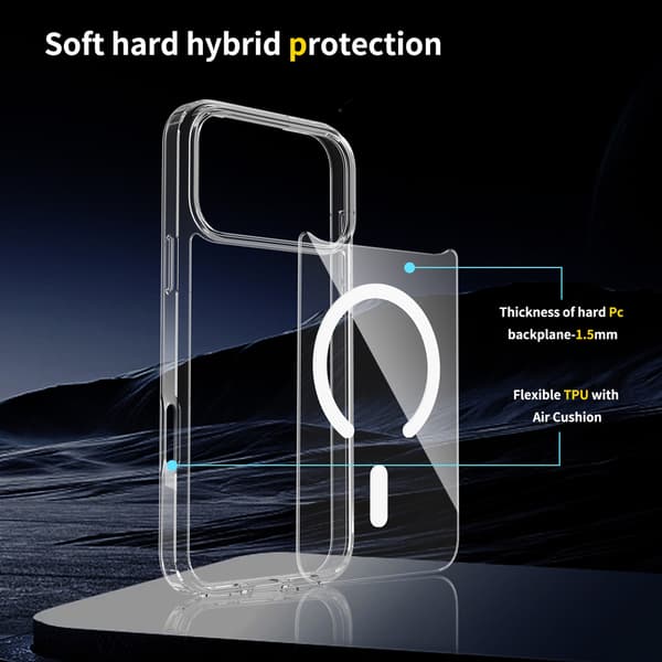 iPhone 17 Pro Max Magnetic Phone Case Magsafe Compatible Transparent transparent