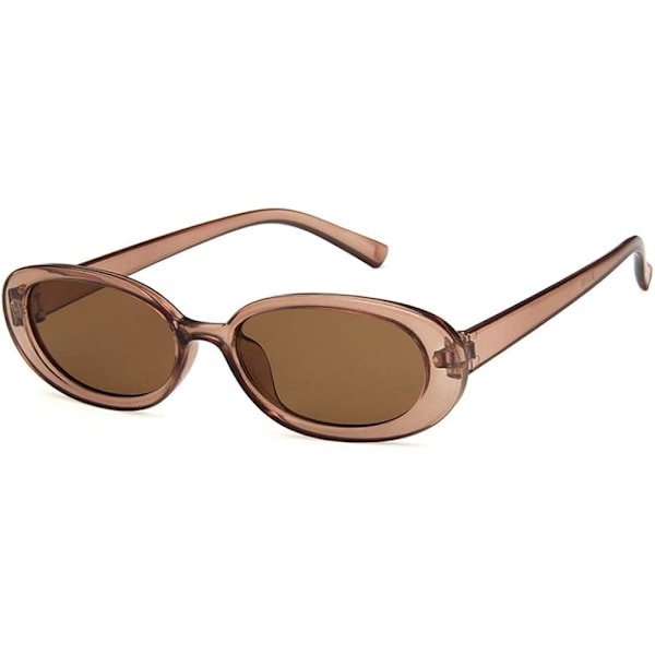 Mini Vintage Retro Extra Narrow Oval Round Skinny Cat Eye Solglasögon Clout Goggles