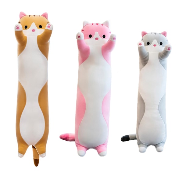Söt kudde Katt Plyschleksaker Kramar Söta stoppade leksaker Kattkudde för barn Present 50/70cm Pink 50cm Pink 50cm