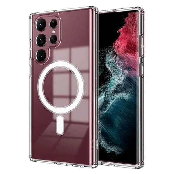 Galaxy S22 Ultra Magnetic Phone Case Magsafe Compatible Transparent transparent