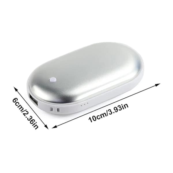 2 kpl ladattavia kädenlämmittimiä USB-virtapankki sähköinen taskulämmitin valkoinen