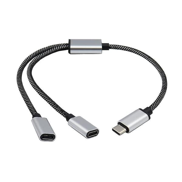 Kompakt USB C hann til dobbel USB C hunn splitterkabel 480 Mbps datahastighet