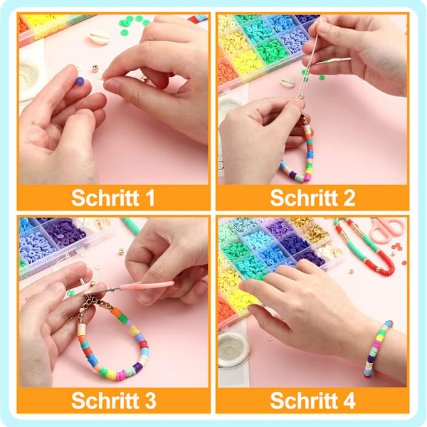 Pärlor för trådning, 3868 st armband gör din egen uppsättning, med 6/8 mm pärlor set, pärlor och hängen för DIY armband, smycken, hantverk för